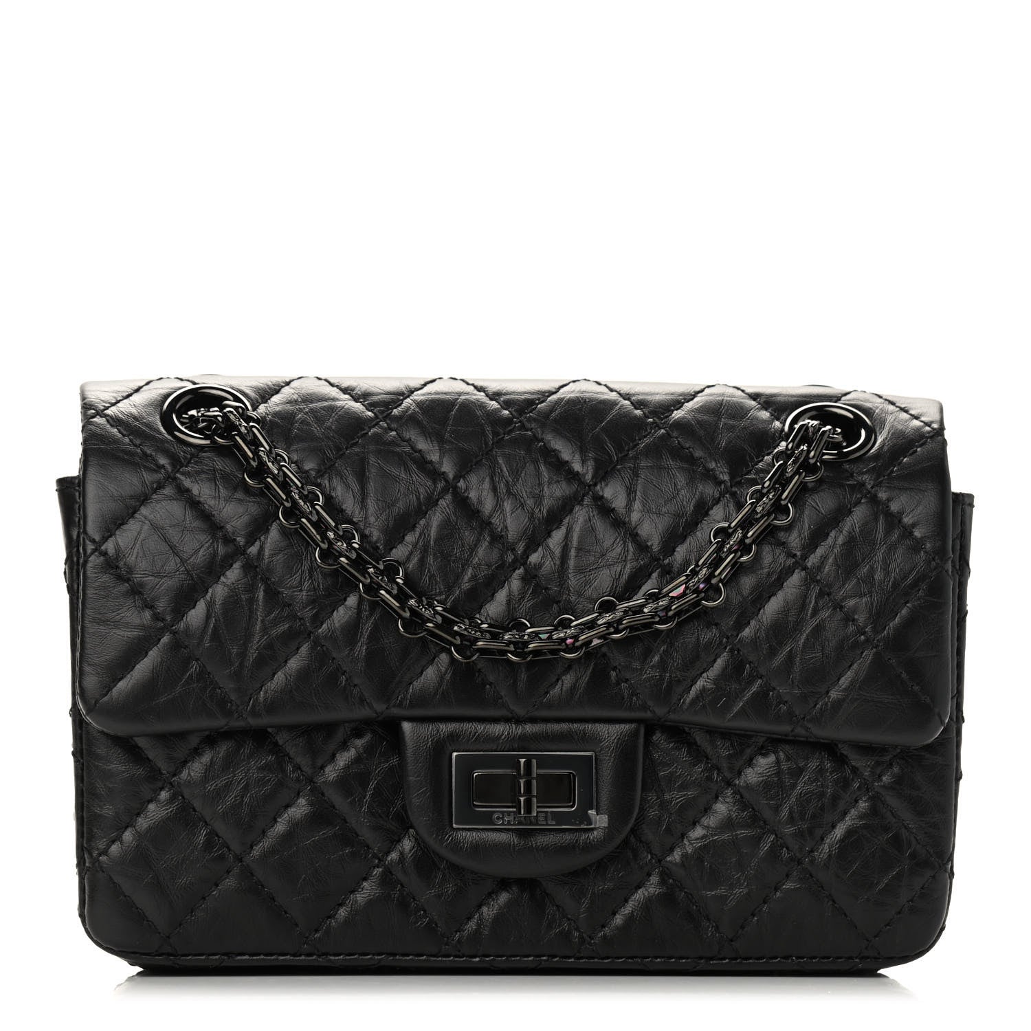 Chanel Aged Calfskin Quilted 2.55 Reissue Mini Flap So Black 1 of 9