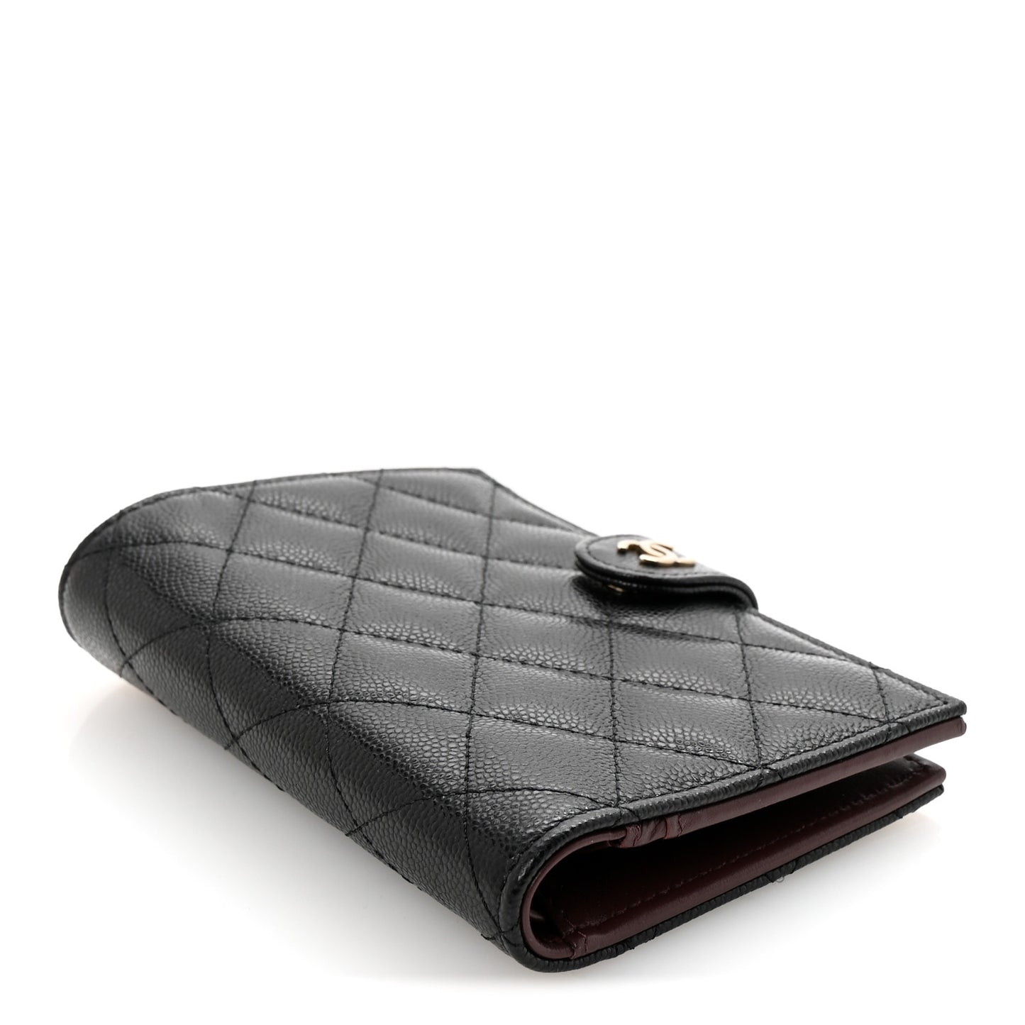 Caviar Quilted Passport Holder Black