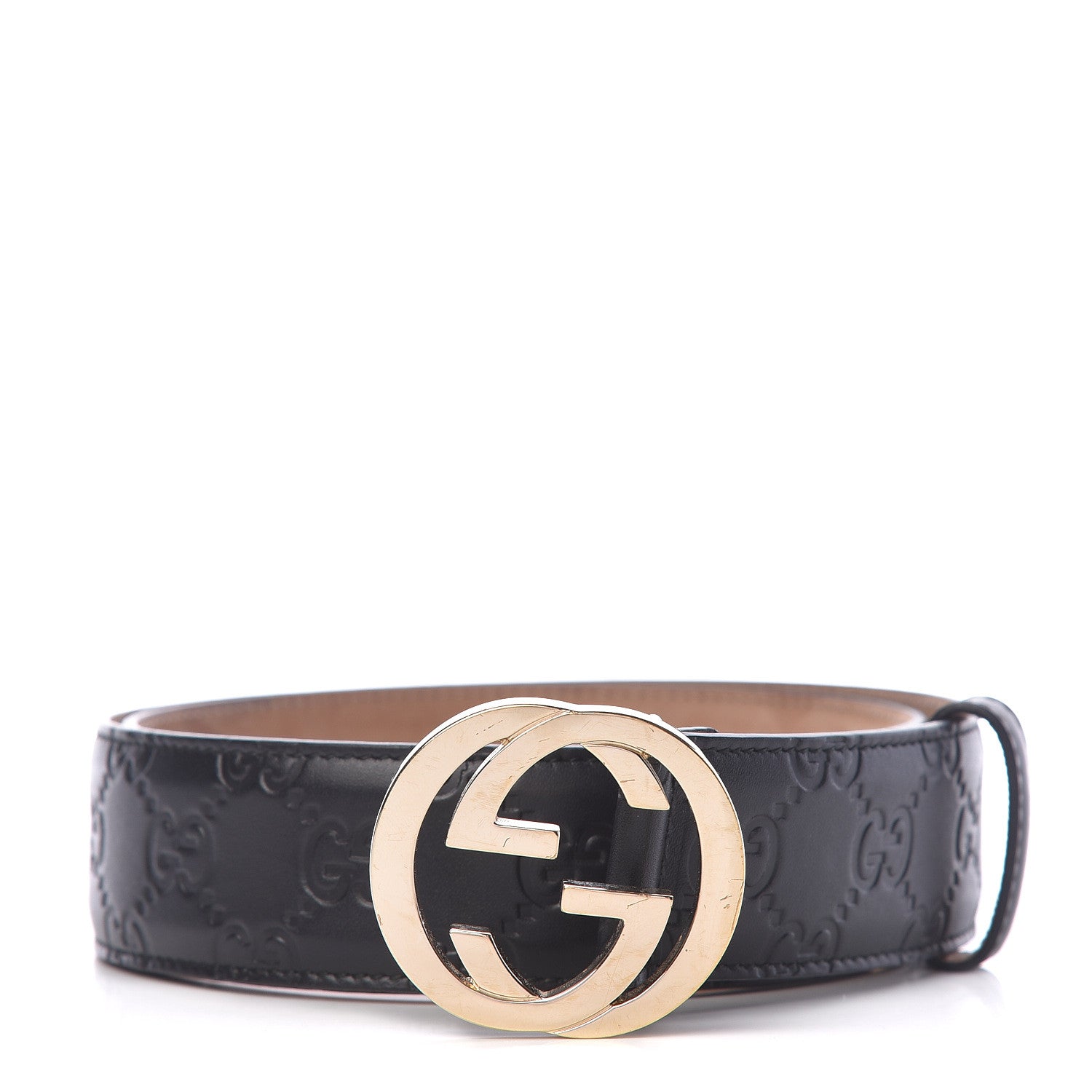 Gucci Guccissima Interlocking G 37mm Belt 80 32 Black 1 of 8