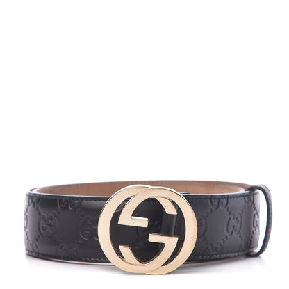 Gucci Guccissima Interlocking G 37mm Belt 80 32 Black 1 of 8