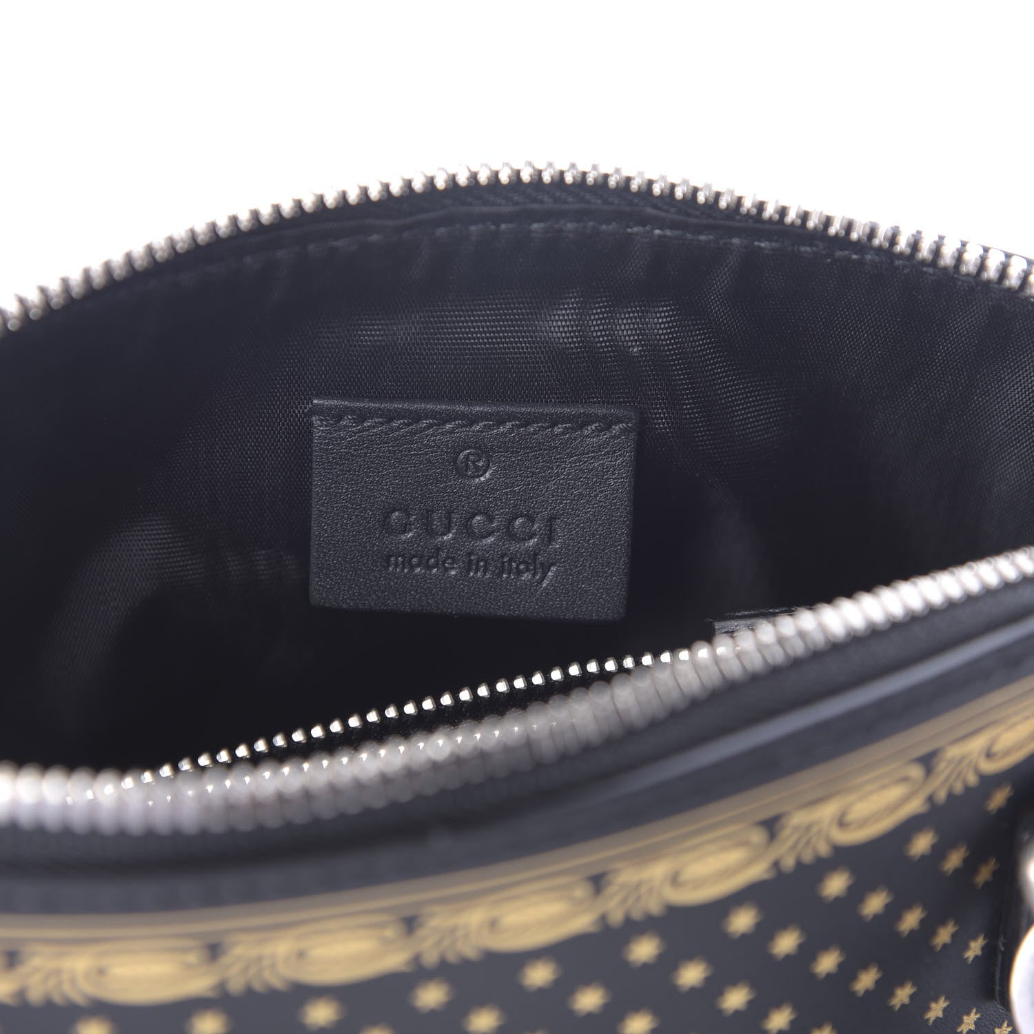 Gucci X SEGA Calfskin GUCCY Stars Mini Dome Shoulder Bag Black Gold 8 of 10