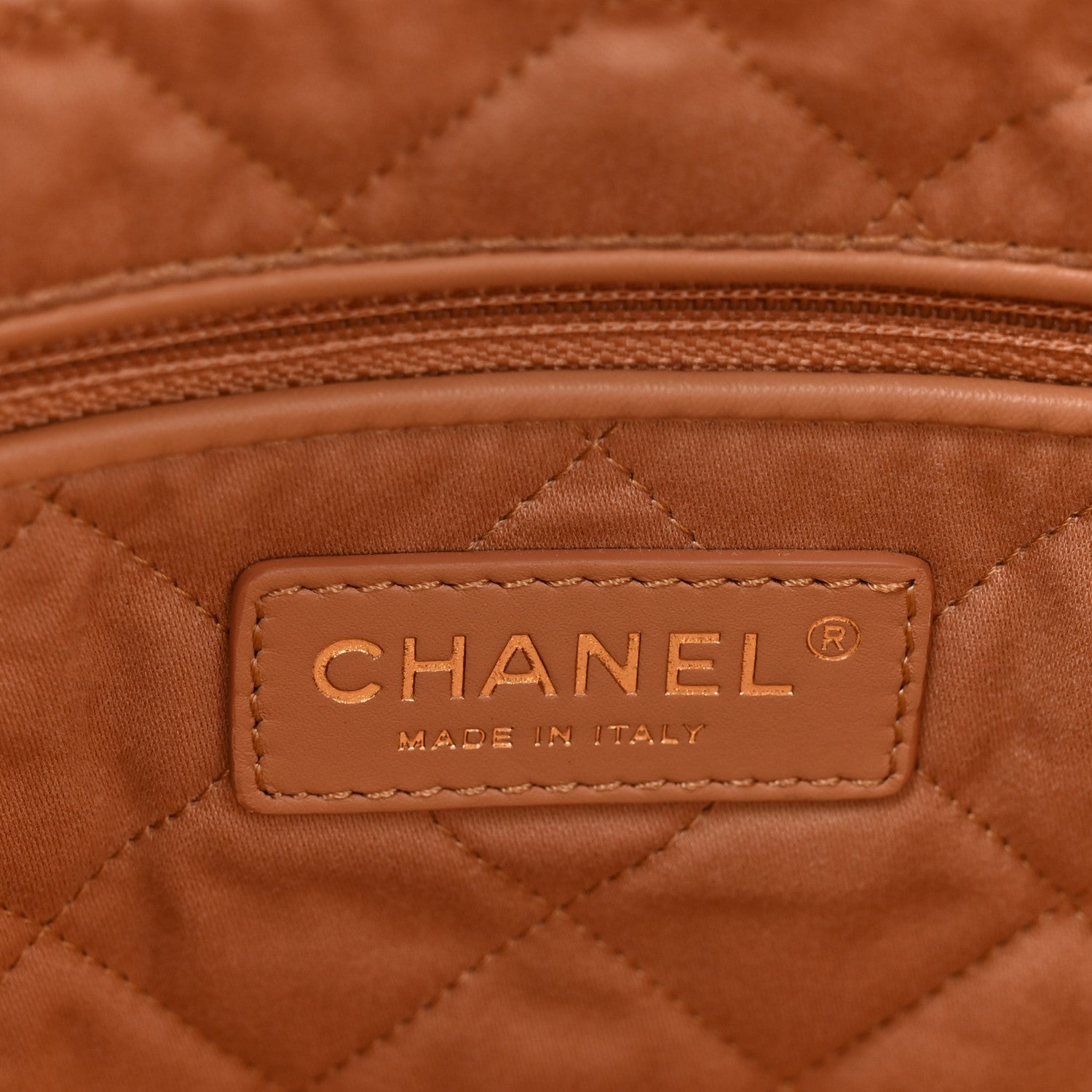 Chanel Shiny Calfskin Quilted Chanel 22 Camel 7 of 12