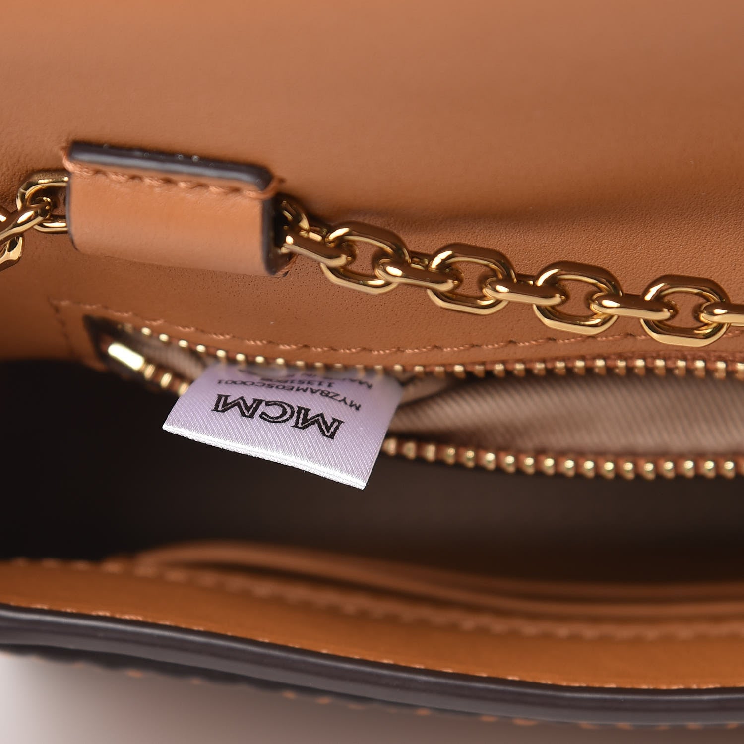 MCM Visetos Millie Wallet On Chain Cognac 7 of 9