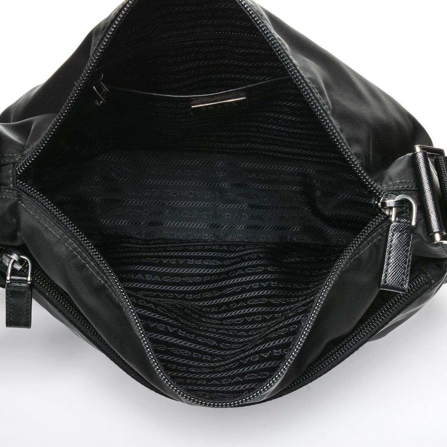 Nylon Saffiano Vela Messenger Bag Nero Black