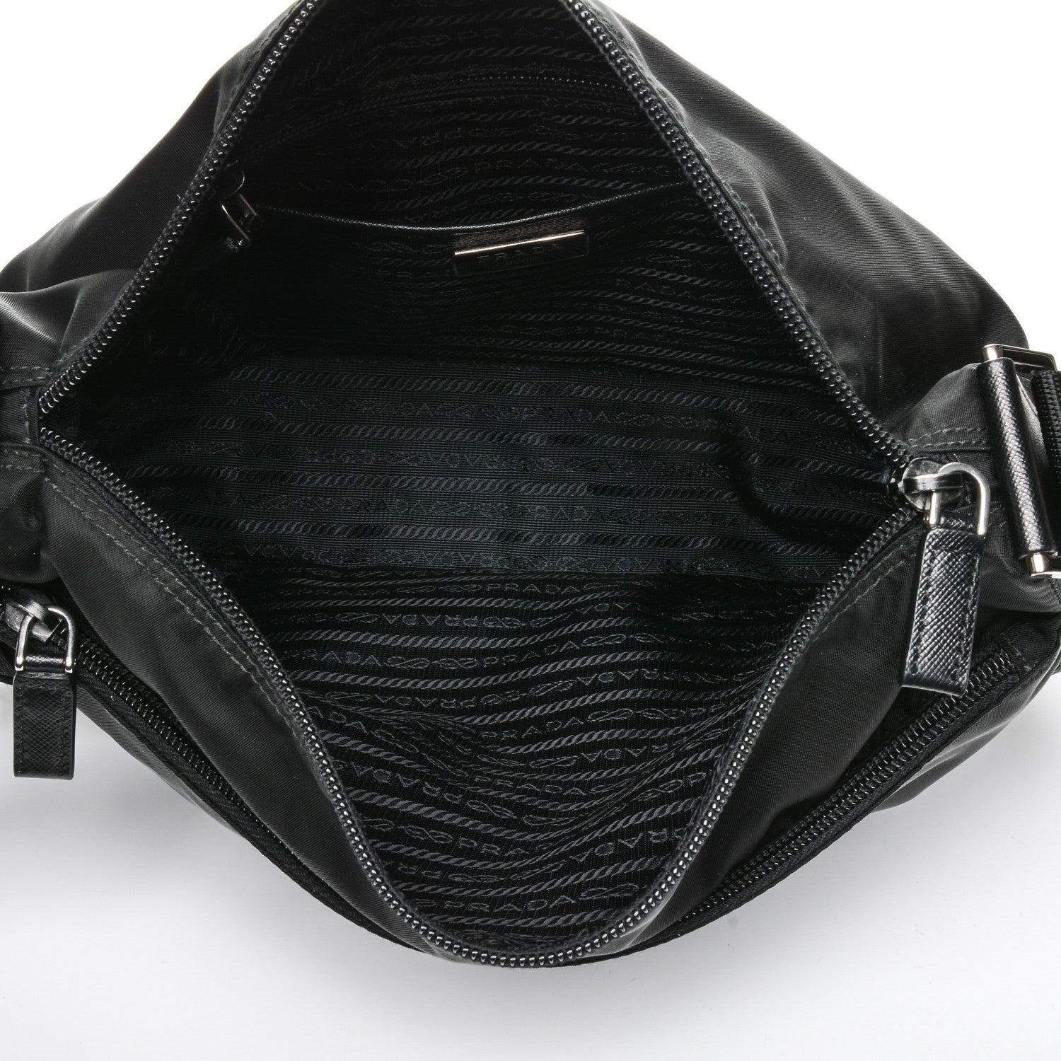 Prada Nylon Saffiano Vela Messenger Bag Nero Black 12 of 14