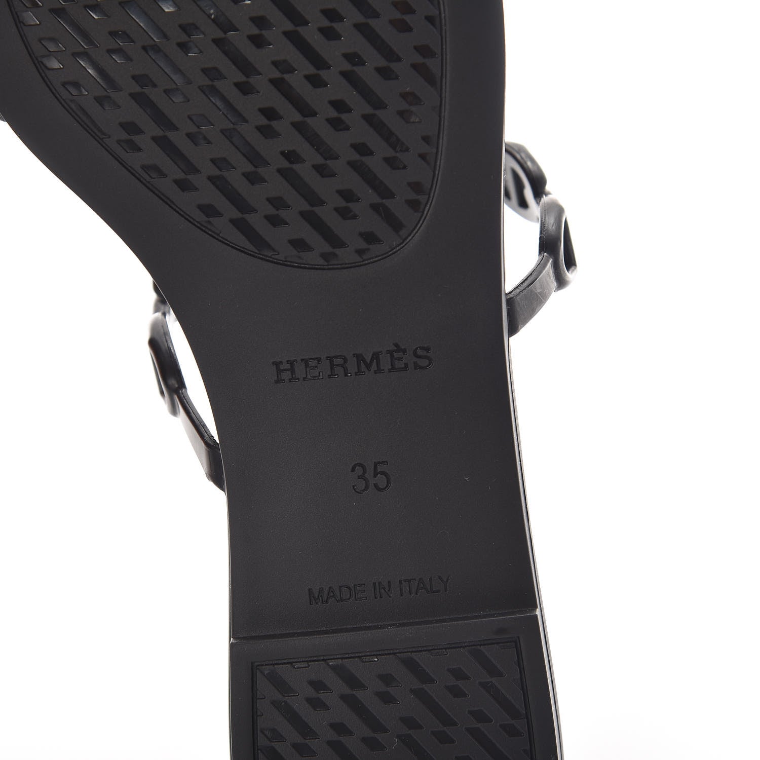 Hermes Rubber Chaine d'Ancre Rivage Sandals 35 Black 6 of 8
