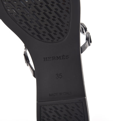 Hermes Rubber Chaine d'Ancre Rivage Sandals 35 Black 6 of 8