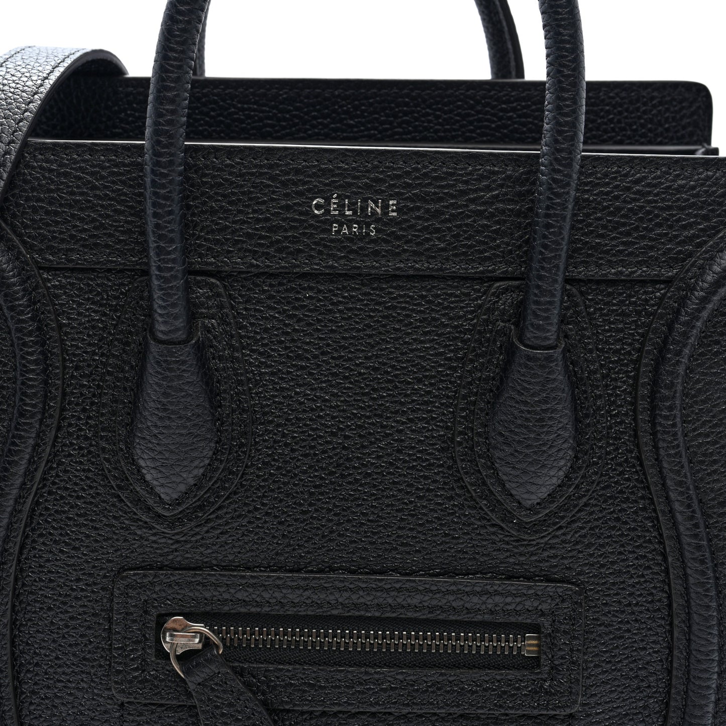Drummed Calfskin Nano Luggage Black