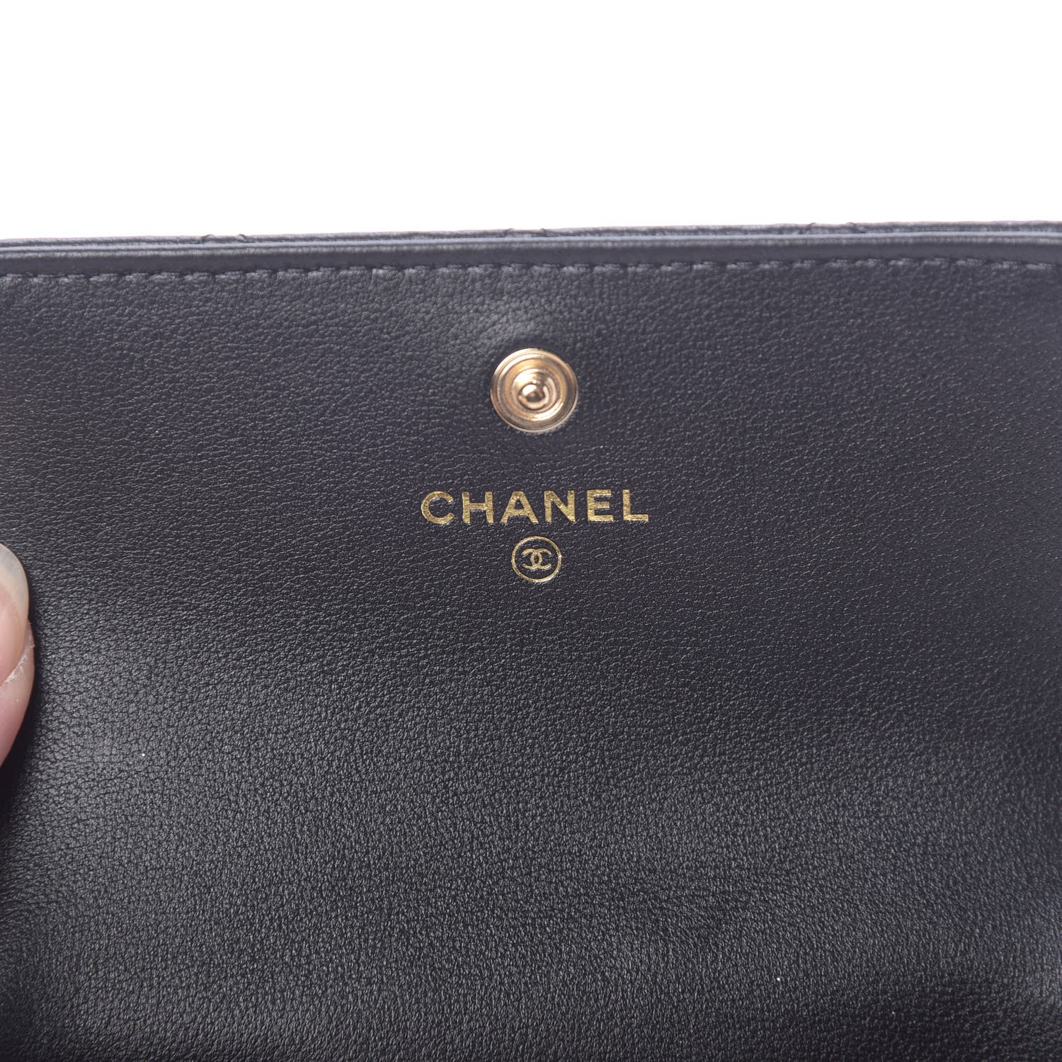 Chanel Calfskin Quilted About Pearls Card Holder Flap With Chain Black 6 of 11