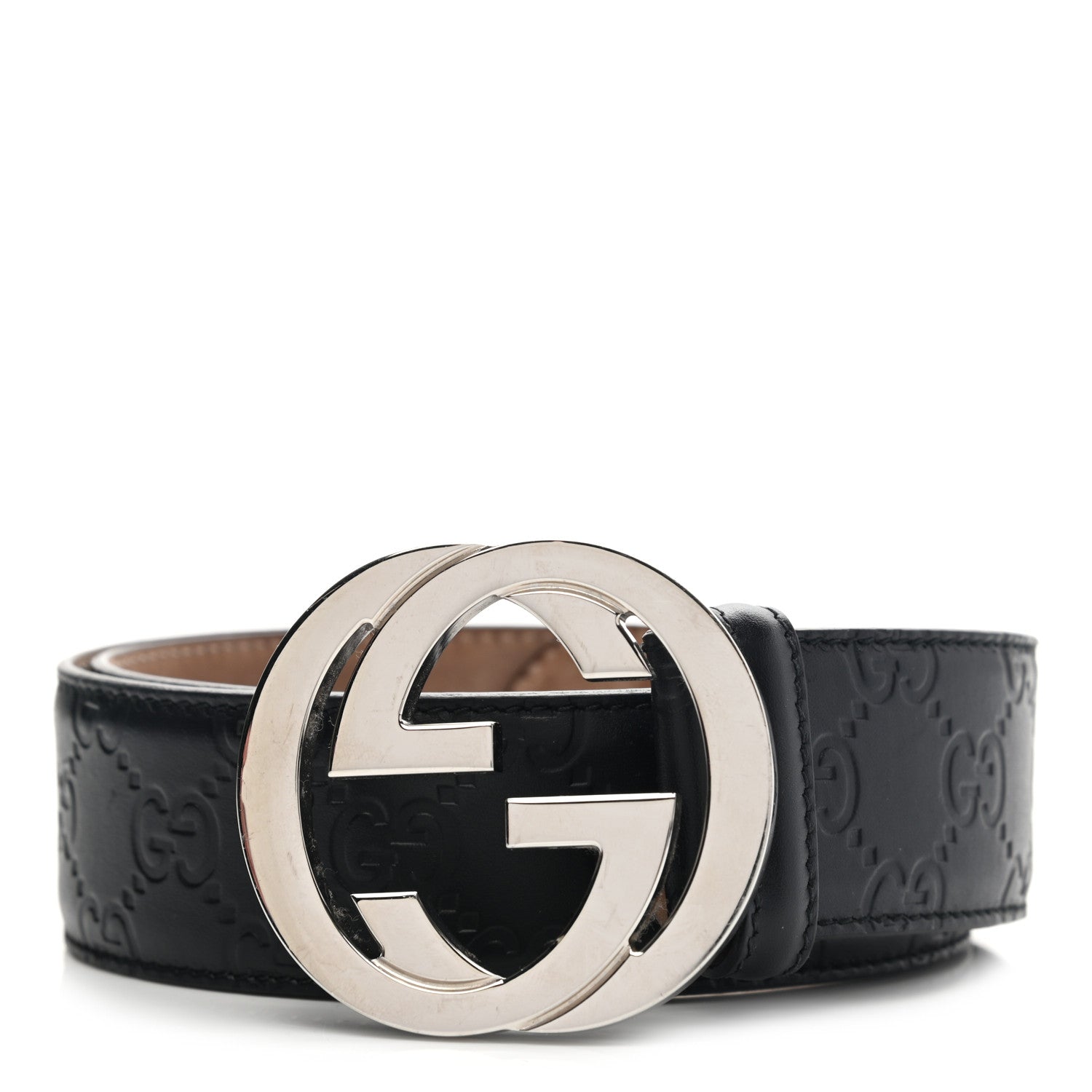 Gucci Guccissima Signature Interlocking G 40mm Belt 85 34 Black 1 of 8