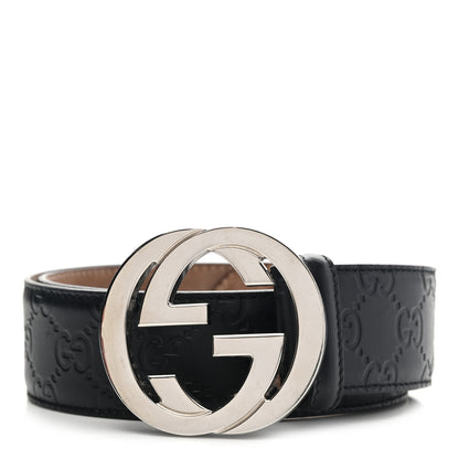 Gucci Guccissima Signature Interlocking G 40mm Belt 85 34 Black 1 of 8