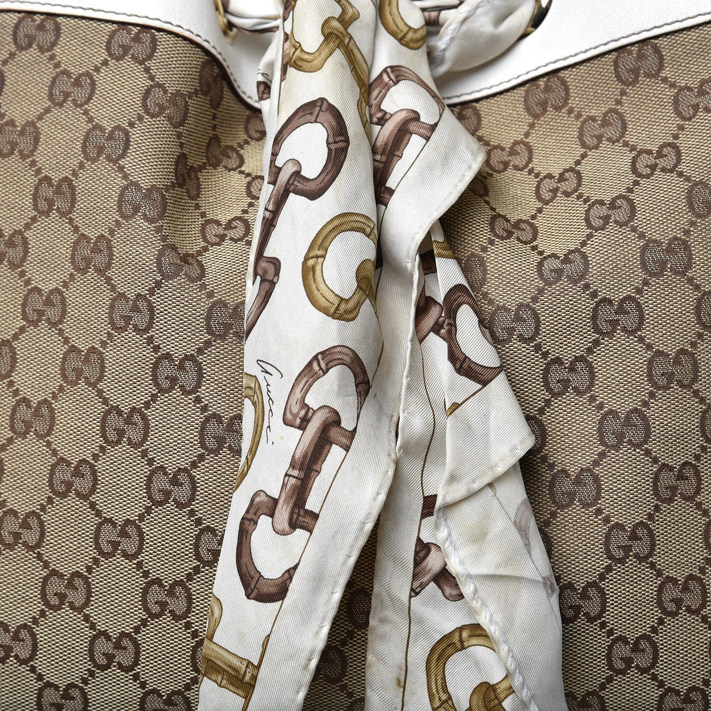 Monogram Large Positano Tote Off White