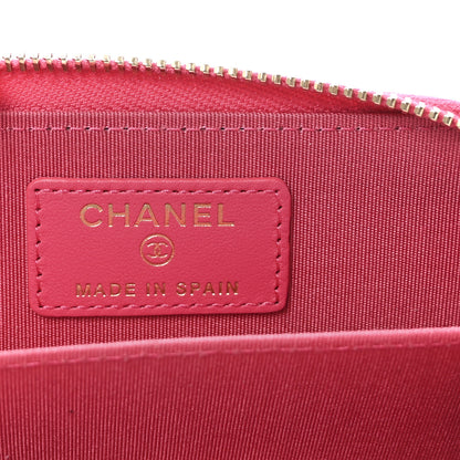 Chanel Shiny Goatskin Quilted Chanel 19 Zip Around Coin Purse Wallet Dark Pink 6 of 7