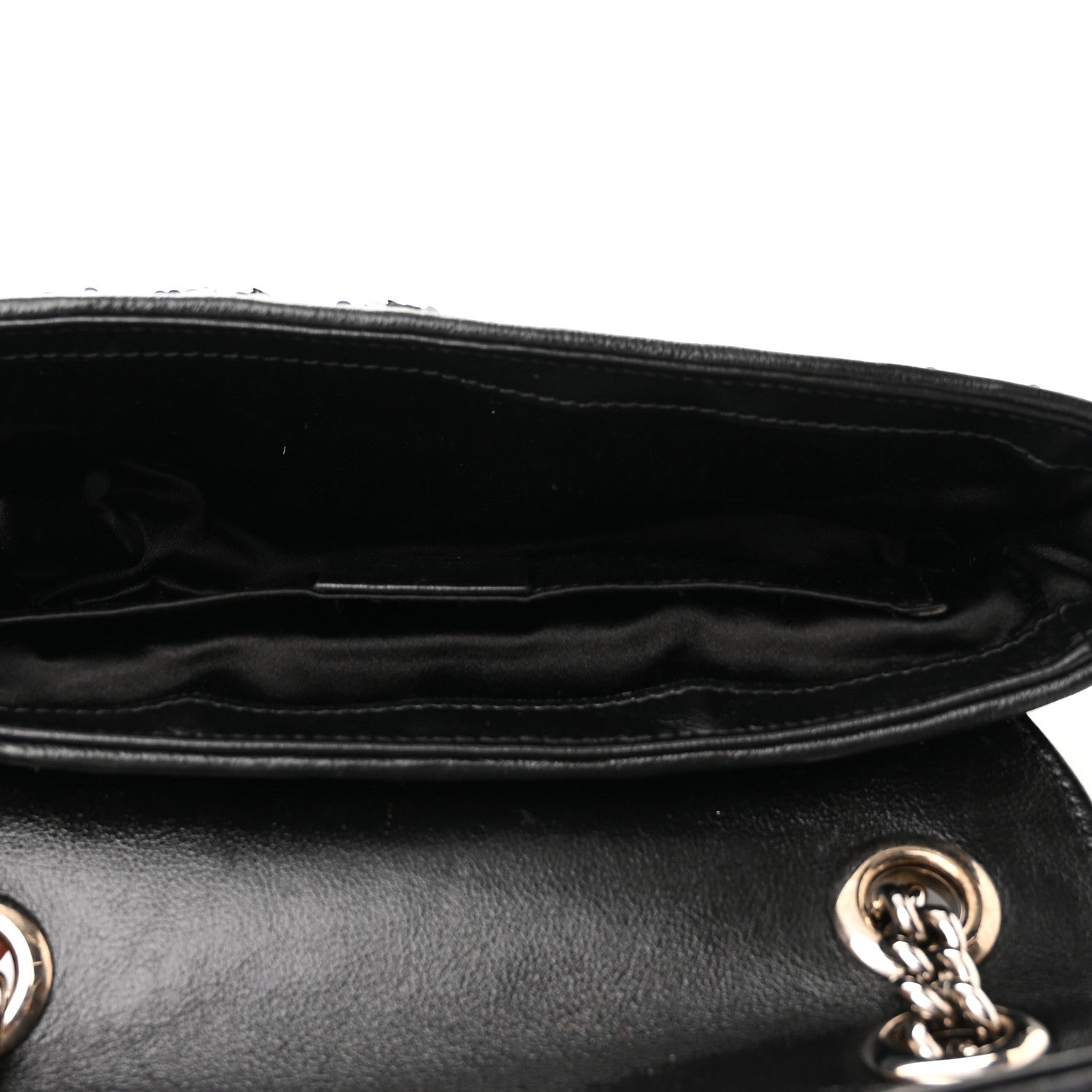 Gucci Sequin Matelasse Diagonal Mini GG Marmont Shoulder Bag Black 5 of 10
