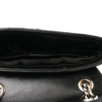 Gucci Sequin Matelasse Diagonal Mini GG Marmont Shoulder Bag Black 5 of 10