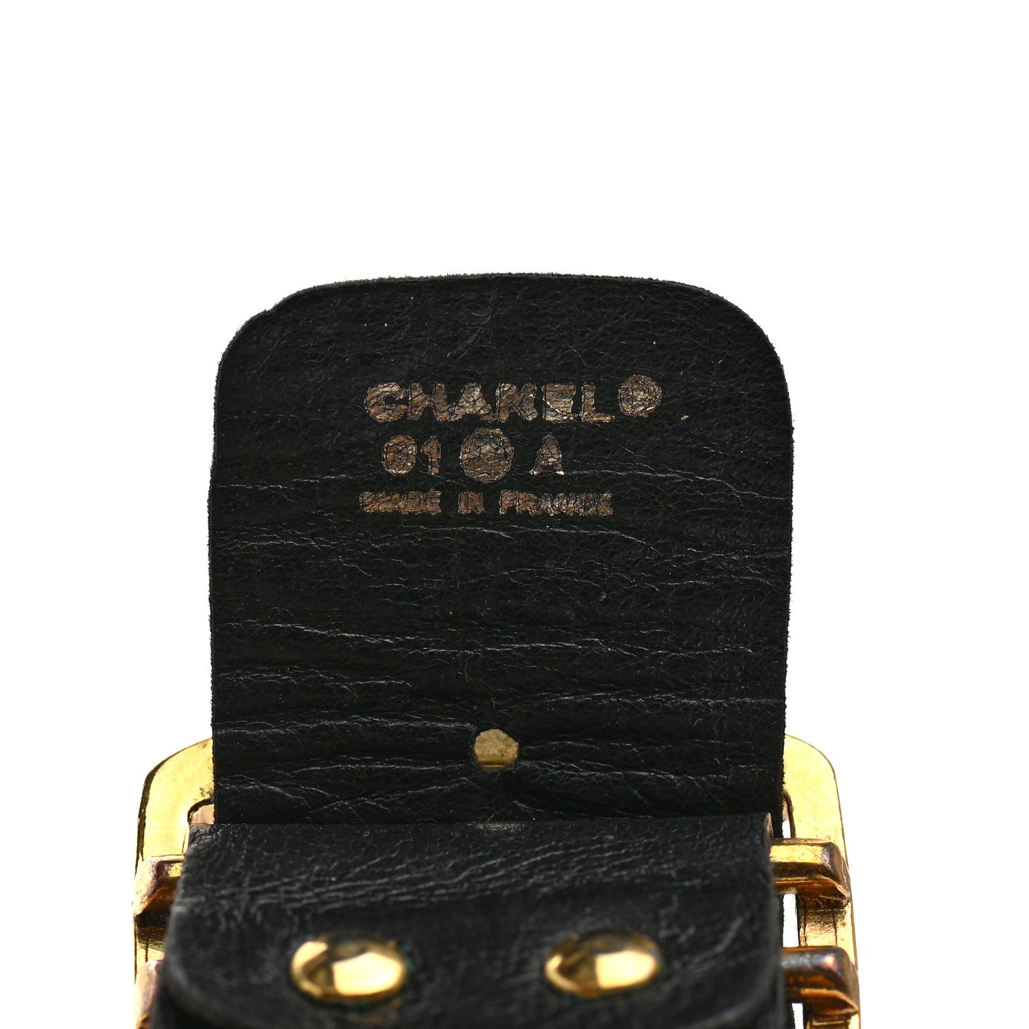 Chanel Lambskin Chain Bracelet Black Gold 4 of 5