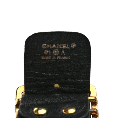 Chanel Lambskin Chain Bracelet Black Gold 4 of 5