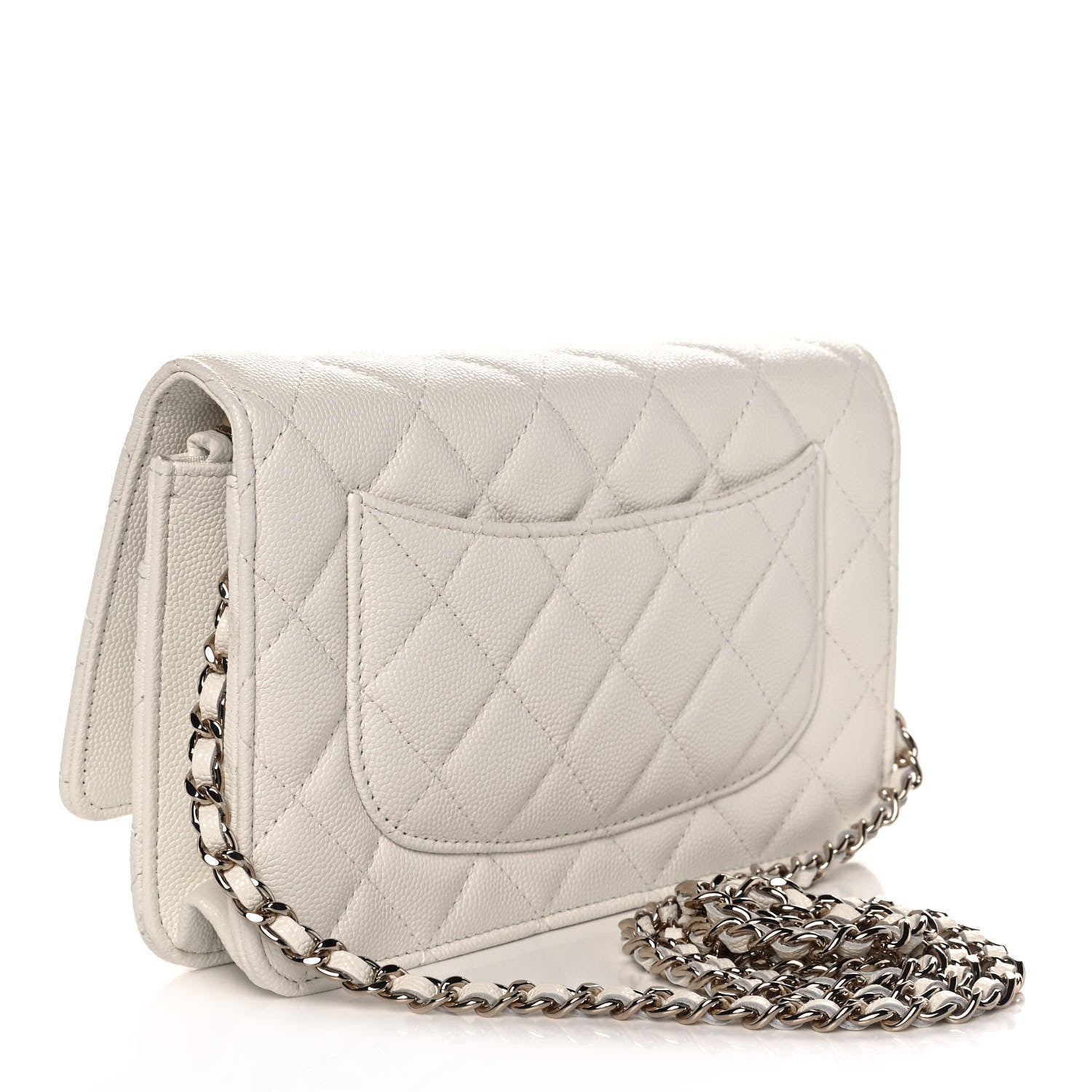 Chanel Caviar Quilted Wallet On Chain WOC White 3 of 11