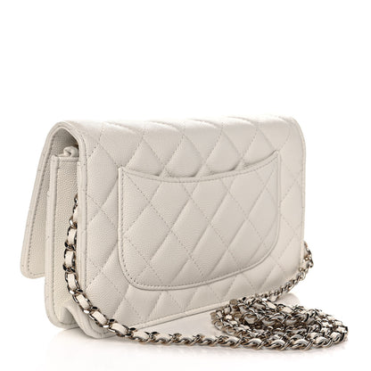 Chanel Caviar Quilted Wallet On Chain WOC White 3 of 11