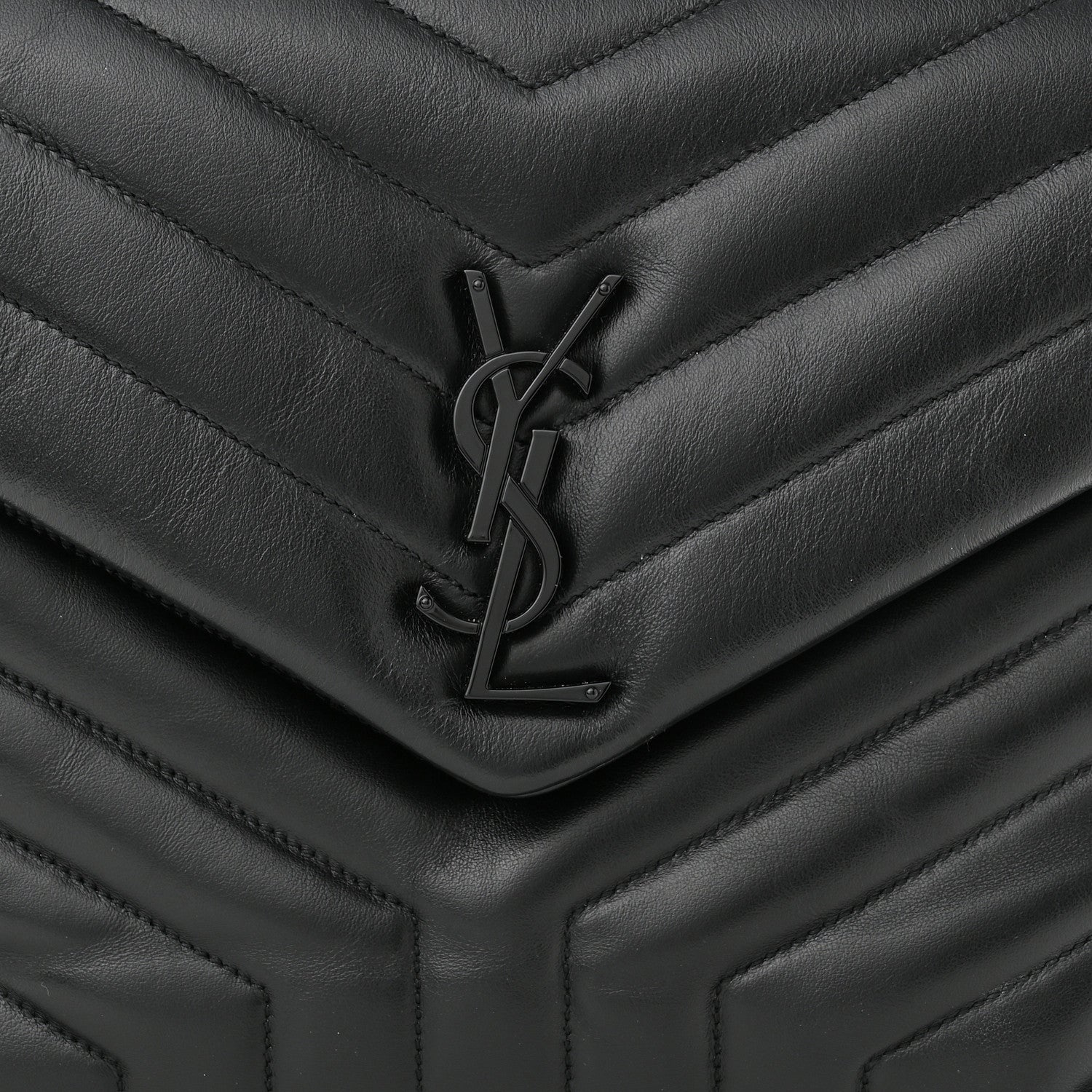 Saint Laurent Calfskin Y Quilted Monogram Monochrome Medium Loulou Chain Satchel Black 8 of 10