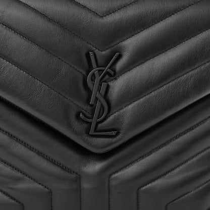Saint Laurent Calfskin Y Quilted Monogram Monochrome Medium Loulou Chain Satchel Black 8 of 10