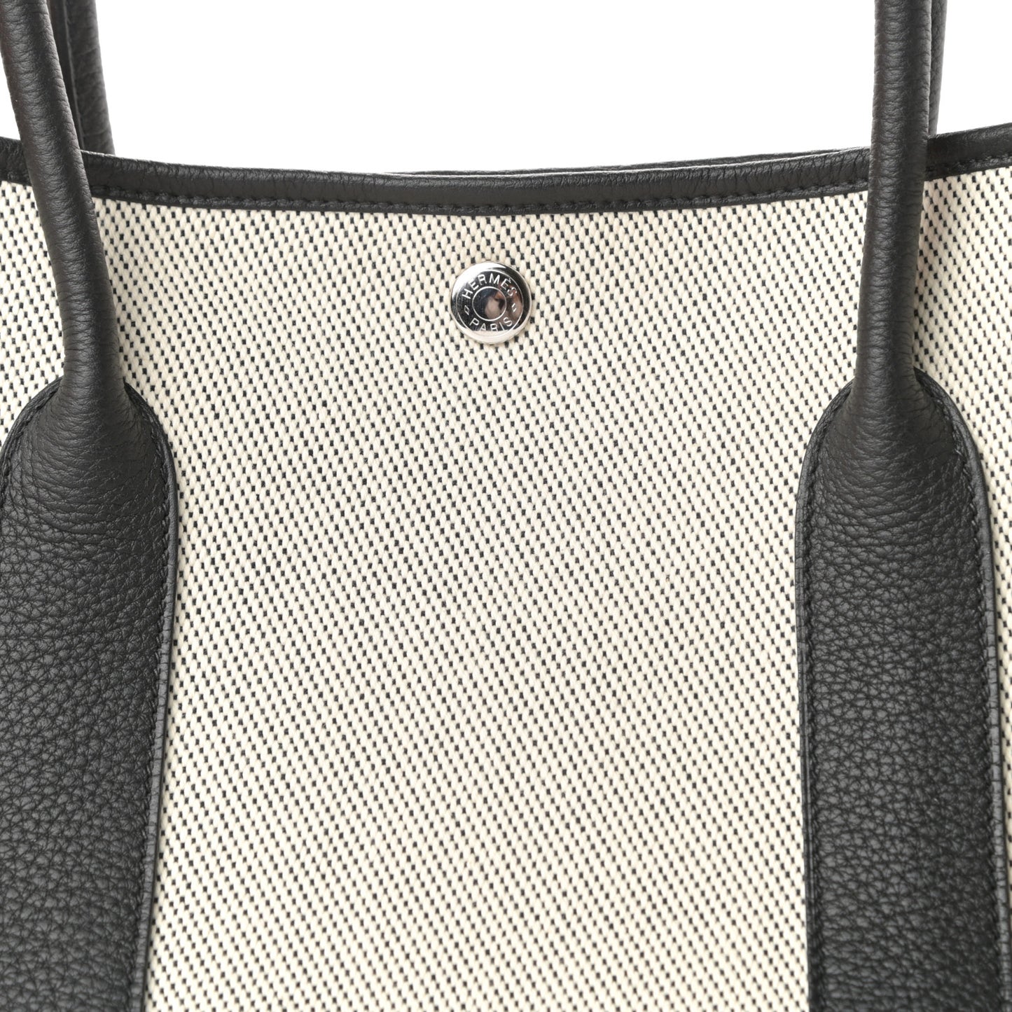 Twill H Negonda Garden Party 36 MM Tote Ecru Black