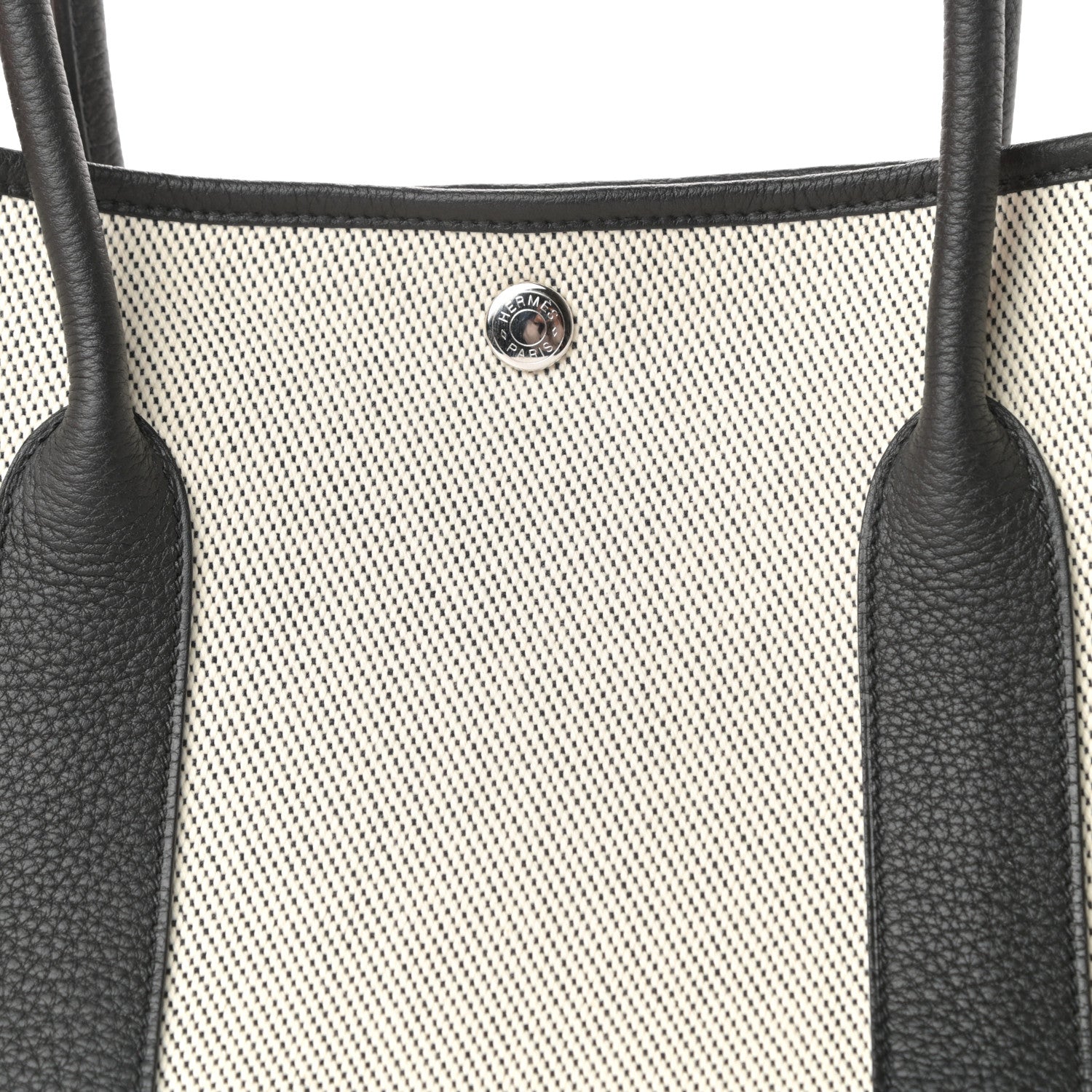 Hermes Twill H Negonda Garden Party 36 MM Tote Ecru Black 8 of 8