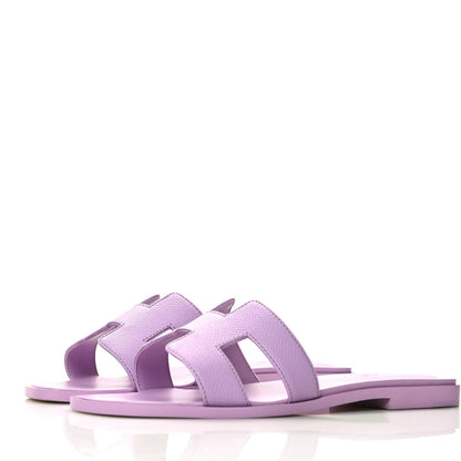 Hermes Epsom Oran Sandals 35.5 Violet Amethyst 3 of 9