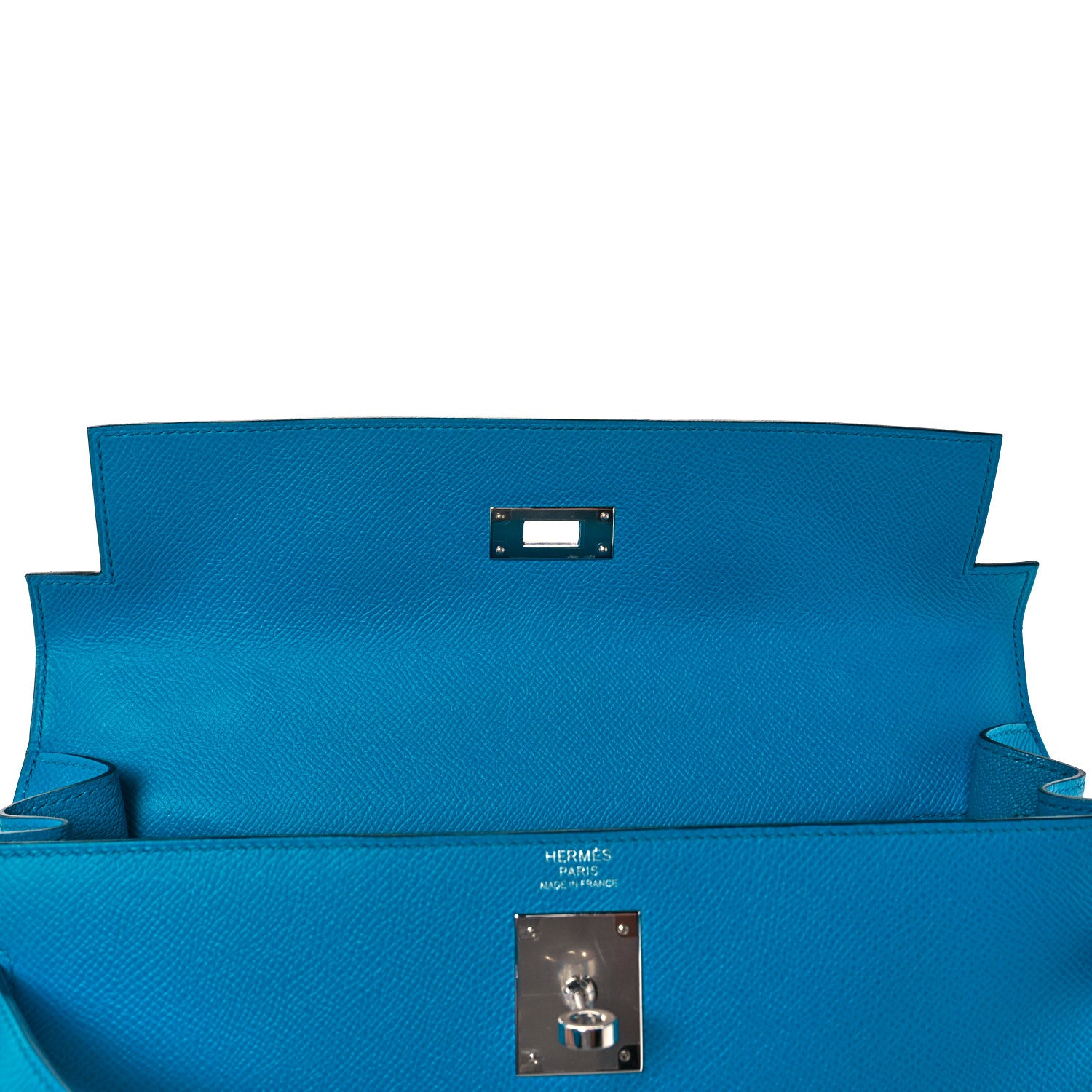 Hermes Epsom Kelly Sellier 32 Bleu Frida 18 of 36