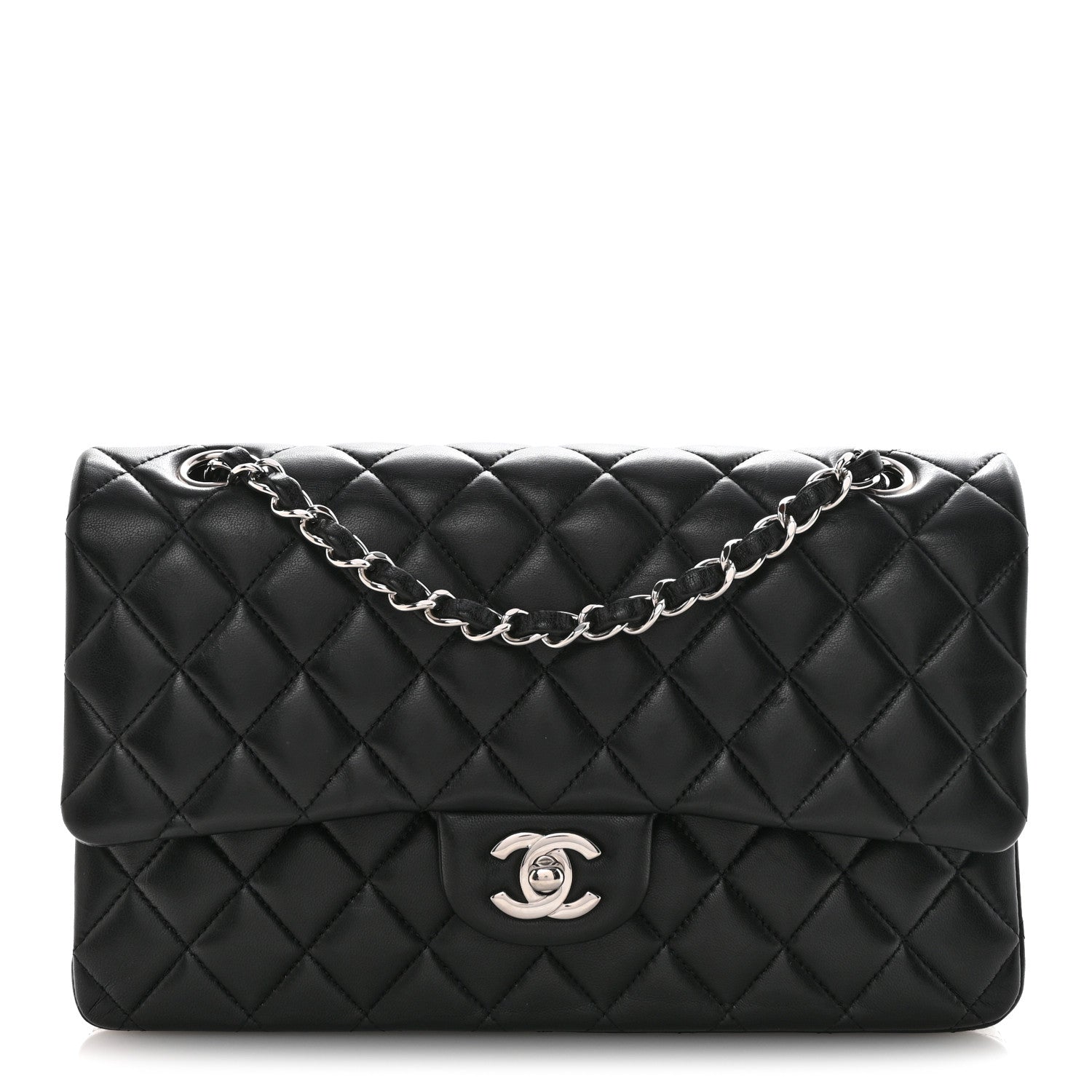 Chanel Lambskin Quilted Medium Double Flap Black 1 of 12