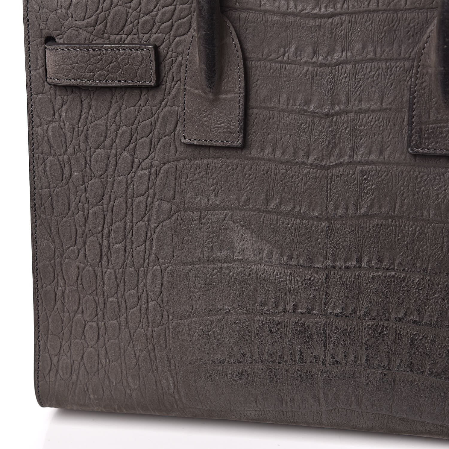 Saint Laurent Crocodile Embossed Nubuck Baby Sac De Jour Dark Anthracite 8 of 12