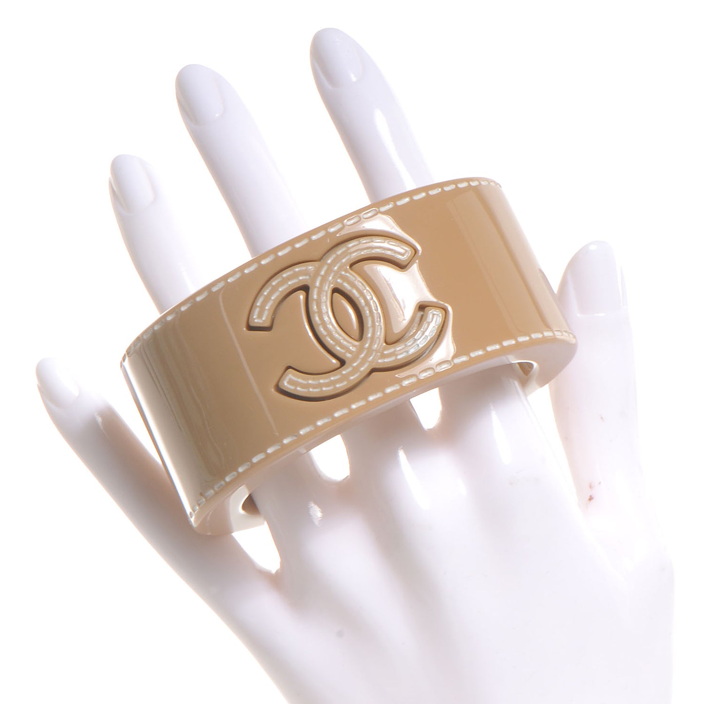 Resin Stitched CC Cuff Beige