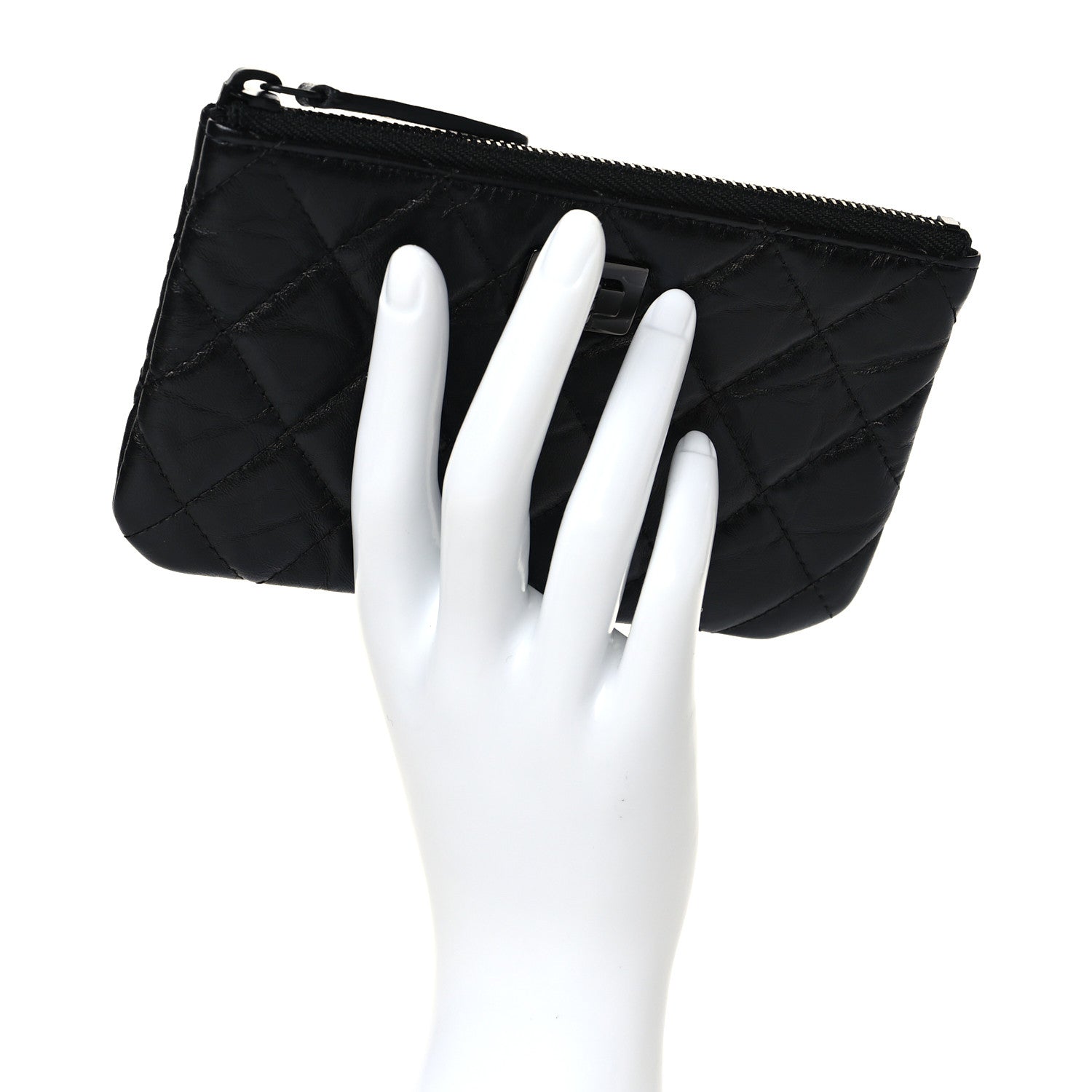 Chanel Aged Calfskin Quilted Small Reissue Cosmetic Case So Black 2 of 9