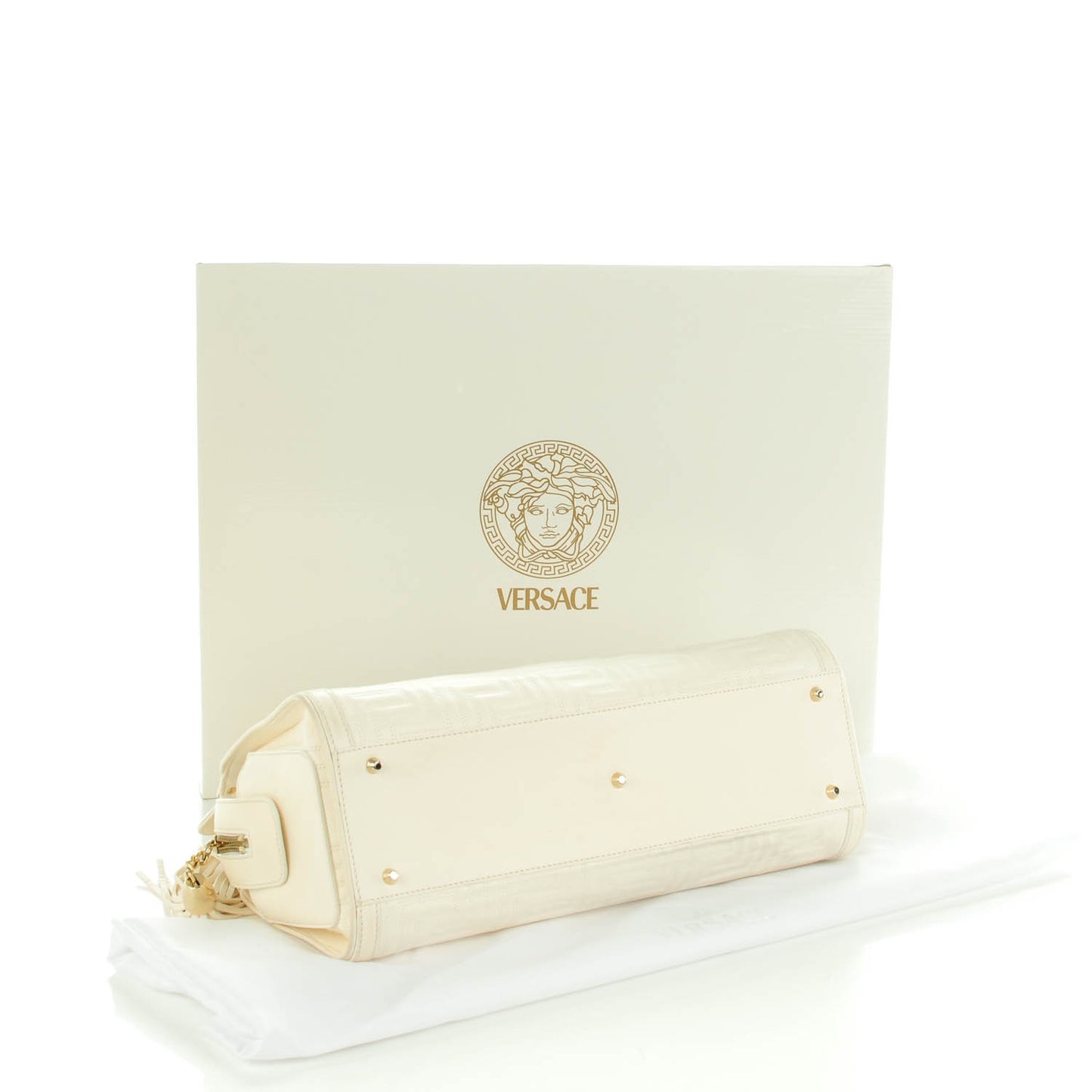 Nappa Ricamata Shoulder Bag Bianco