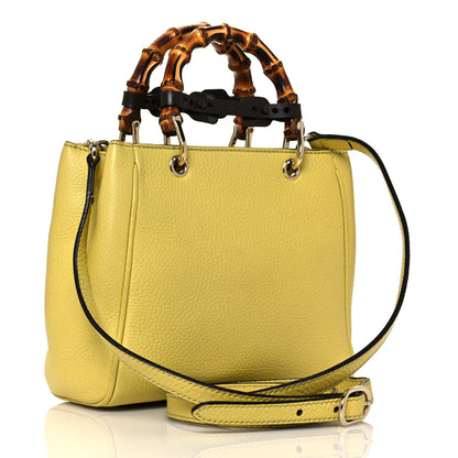 Gucci Calfskin Mini Bamboo Shopper Tote Yellow 2 of 11