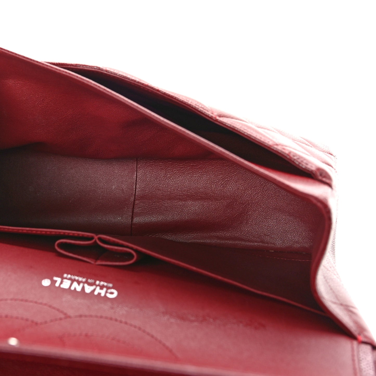 Caviar Quilted Jumbo Double Flap Burgundy