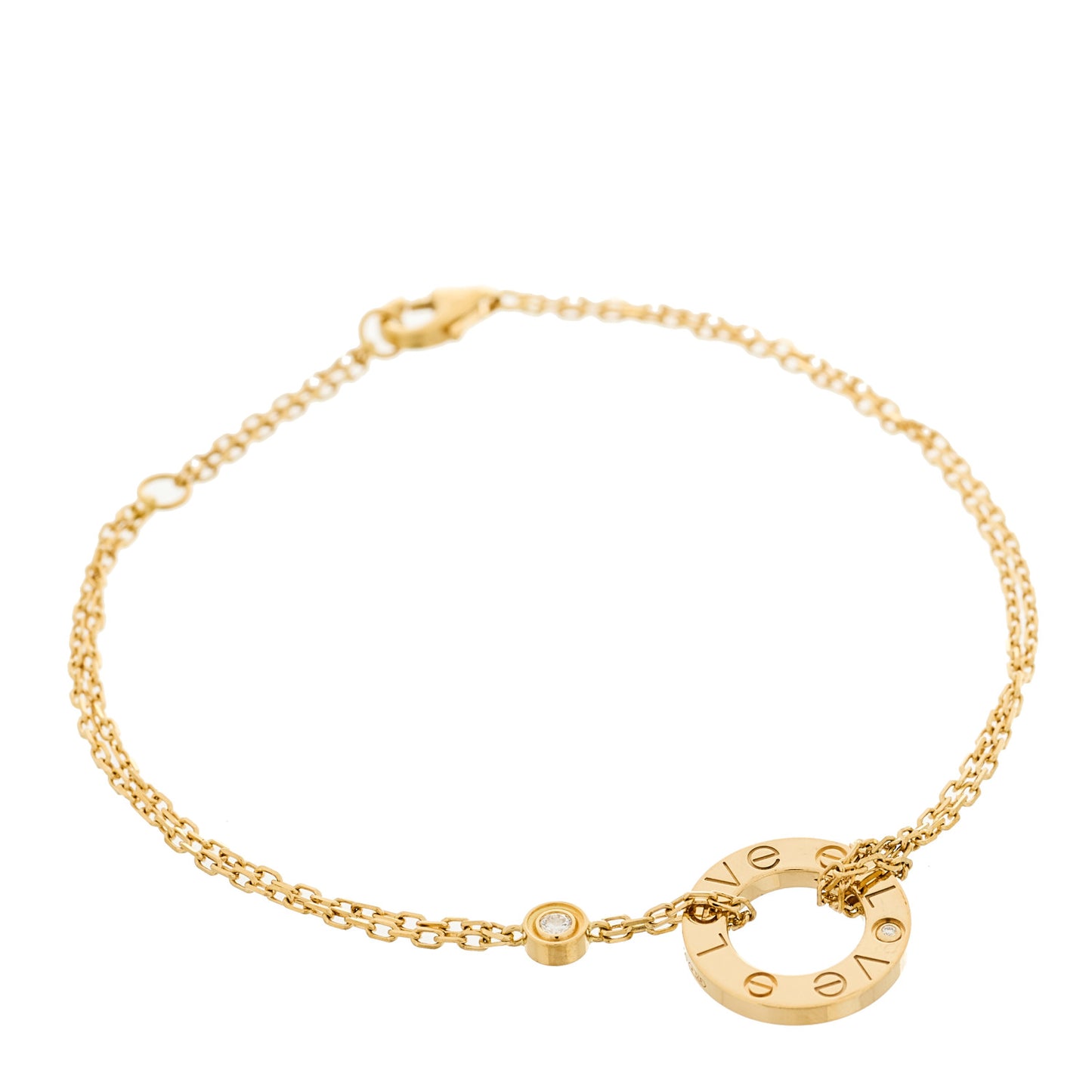 18K Yellow Gold Diamond Love Bracelet