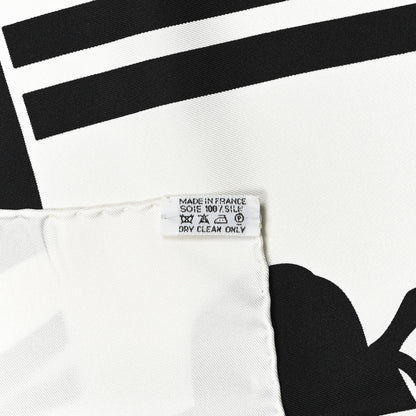 Hermes Silk Brides de Gala en Desordre Scarf 90 White Black 4 of 4