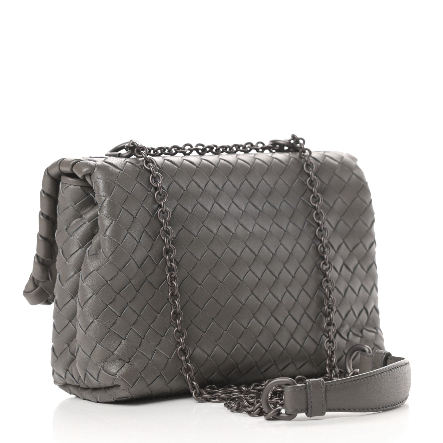 Bottega Veneta Nappa Intrecciato Baby Olimpia Shoulder Bag Steel 3 of 13