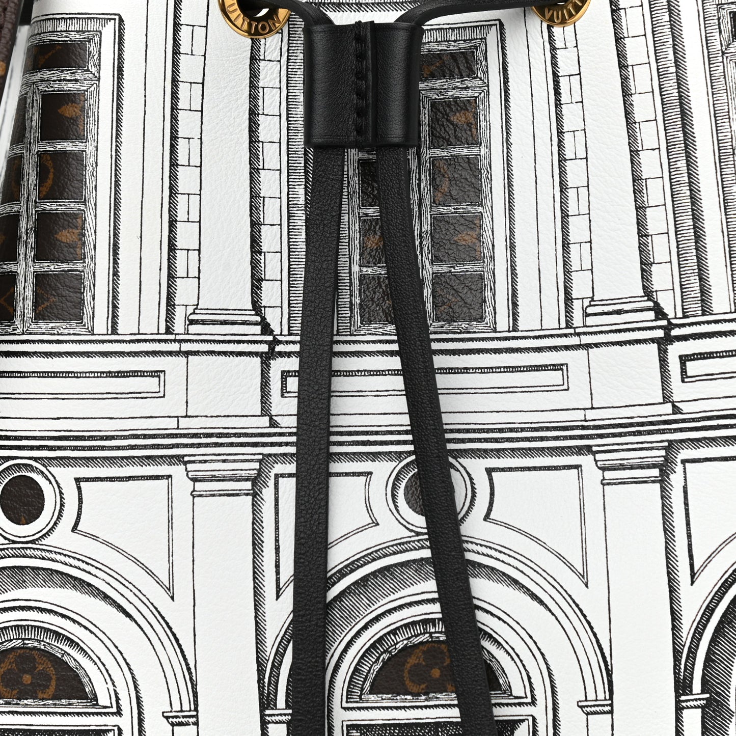 X FORNASETTI Calfskin Architettura Noe MM Black White