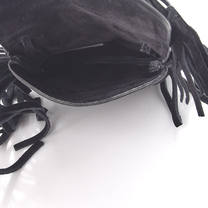Saint Laurent Suede Fringe Toy Monogram Anita Crossbody Bag Black 5 of 7