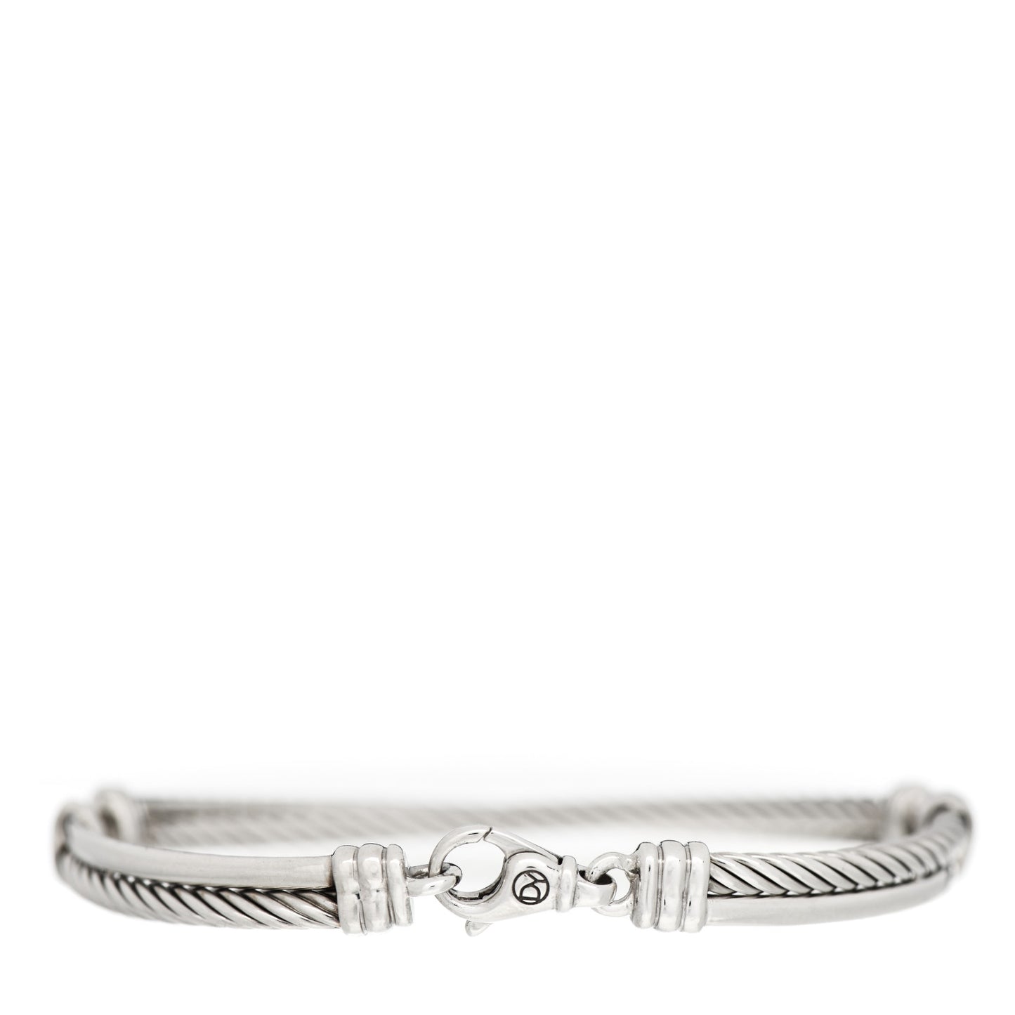 Sterling Silver Diamond 3mm Crossover Bracelet