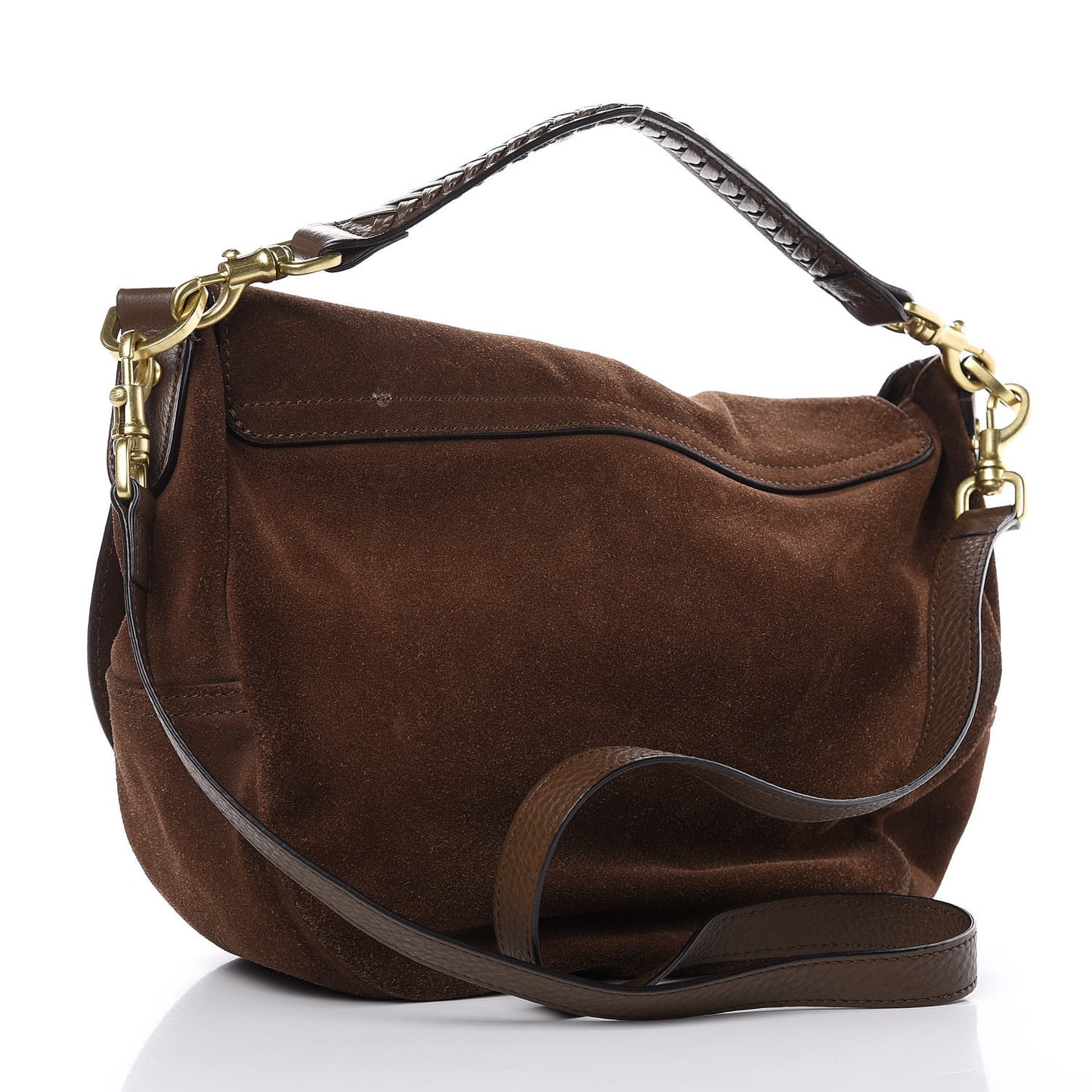 Suede Effie Satchel Brown