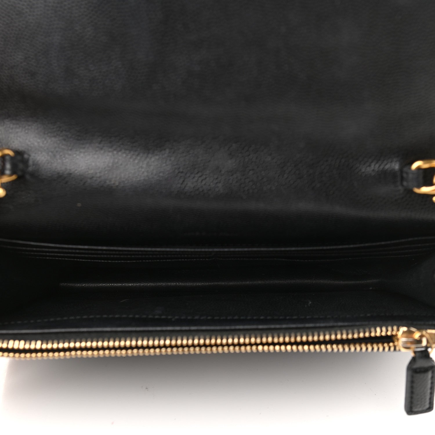 Saint Laurent Grain De Poudre Matelasse Chevron Monogram Envelope Chain Wallet Black 5 of 9
