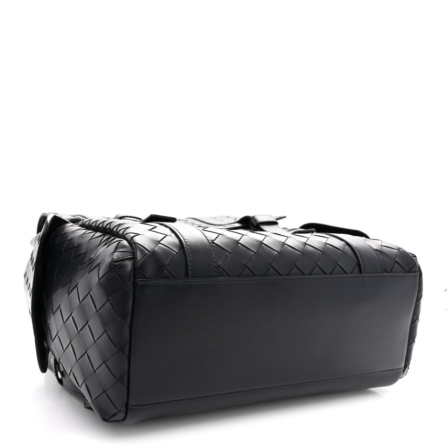Bottega Veneta Canvas Calfskin Intrecciato Sassolungo Backpack Dark Blue 4 of 11
