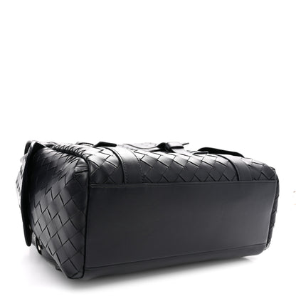 Bottega Veneta Canvas Calfskin Intrecciato Sassolungo Backpack Dark Blue 4 of 11