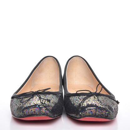 Christian Louboutin Glitter Spotlight Rosella Flats 38 Blue Khol Black 2 of 11