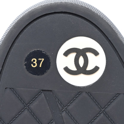 Chanel Coated Canvas Lace Up Combat Boots 37 Navy 6 of 8