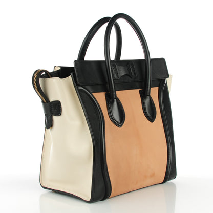 Celine Velluto Calfskin Mini Tri-Color Luggage Flesh 4 of 10