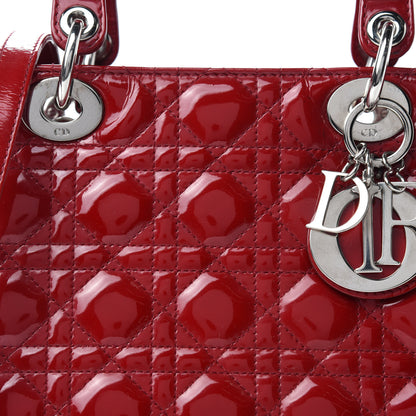 Christian Dior Patent Cannage Medium Lady Dior Red 11 of 11